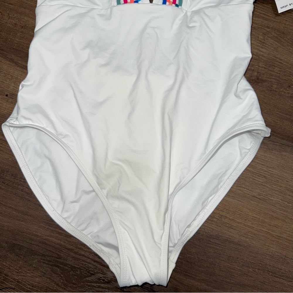 NWT La Blanca Multi-Strap Cross-Back One Piece - White - Picture 3 of 9